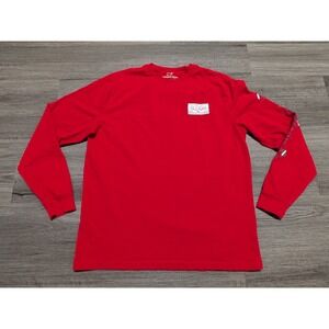 Vineyard Vines Men's Red 100% Cotton Long Sleeve Christmas Shirt Size Medium